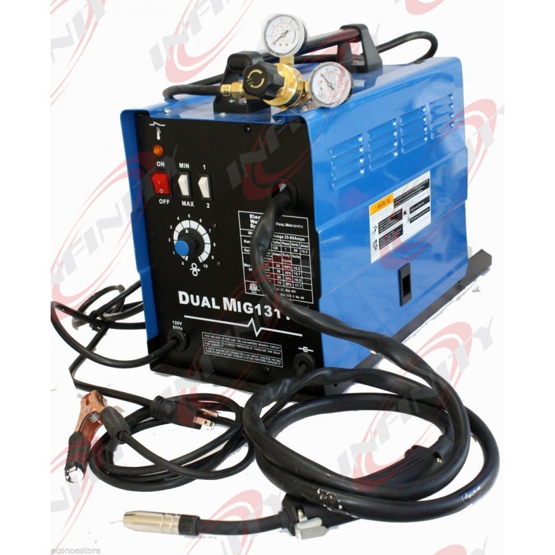 DUAL MIG WELDER 131 GAS / NO GAS 2 WAY WELDING MACHINE 110V AUTO WIRE FEED